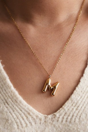 Bubble Initial Necklace