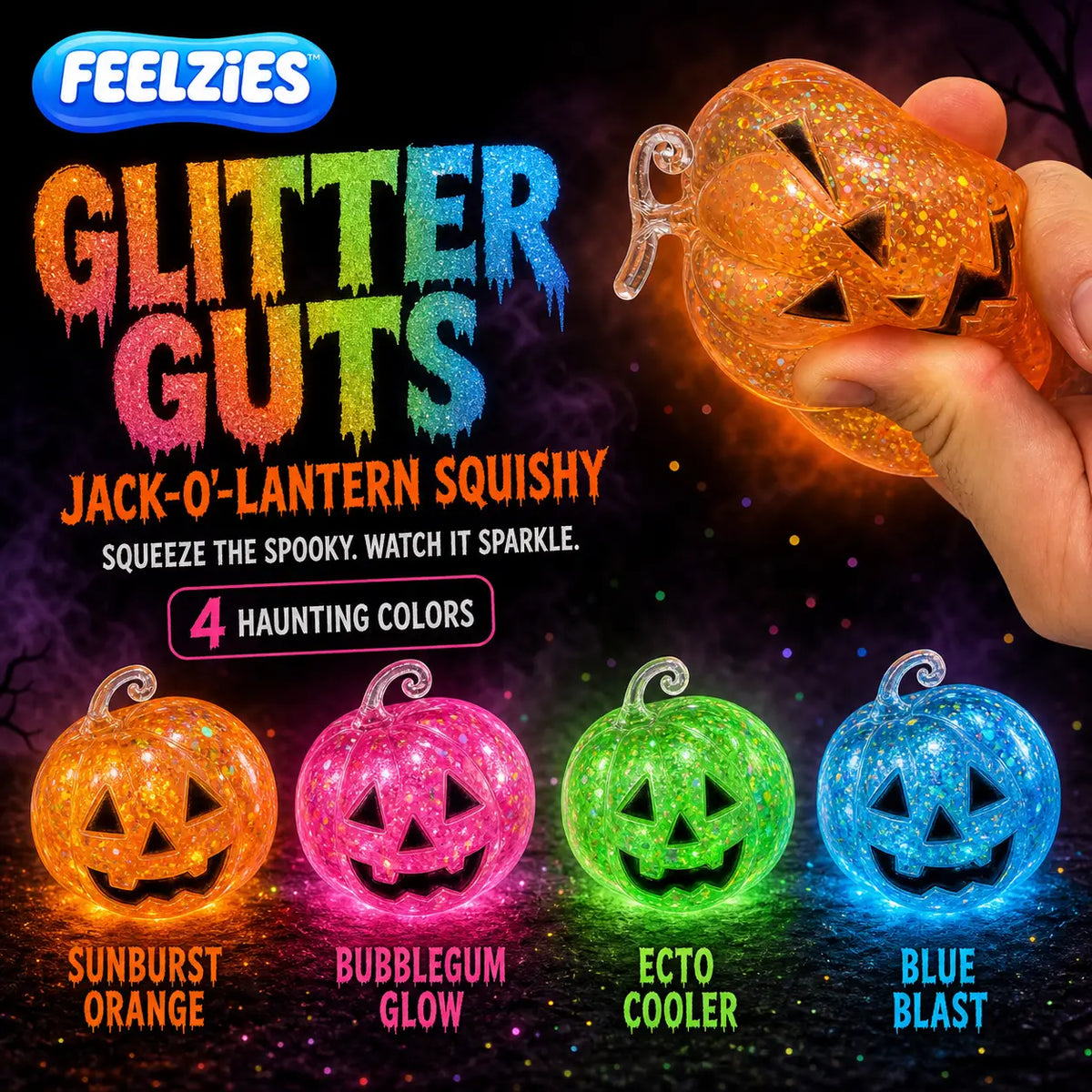 Feelzies™ Glitter Guts Jack-O’-Lantern Squishy