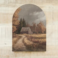 Wood Arch Autumn Barn Scene