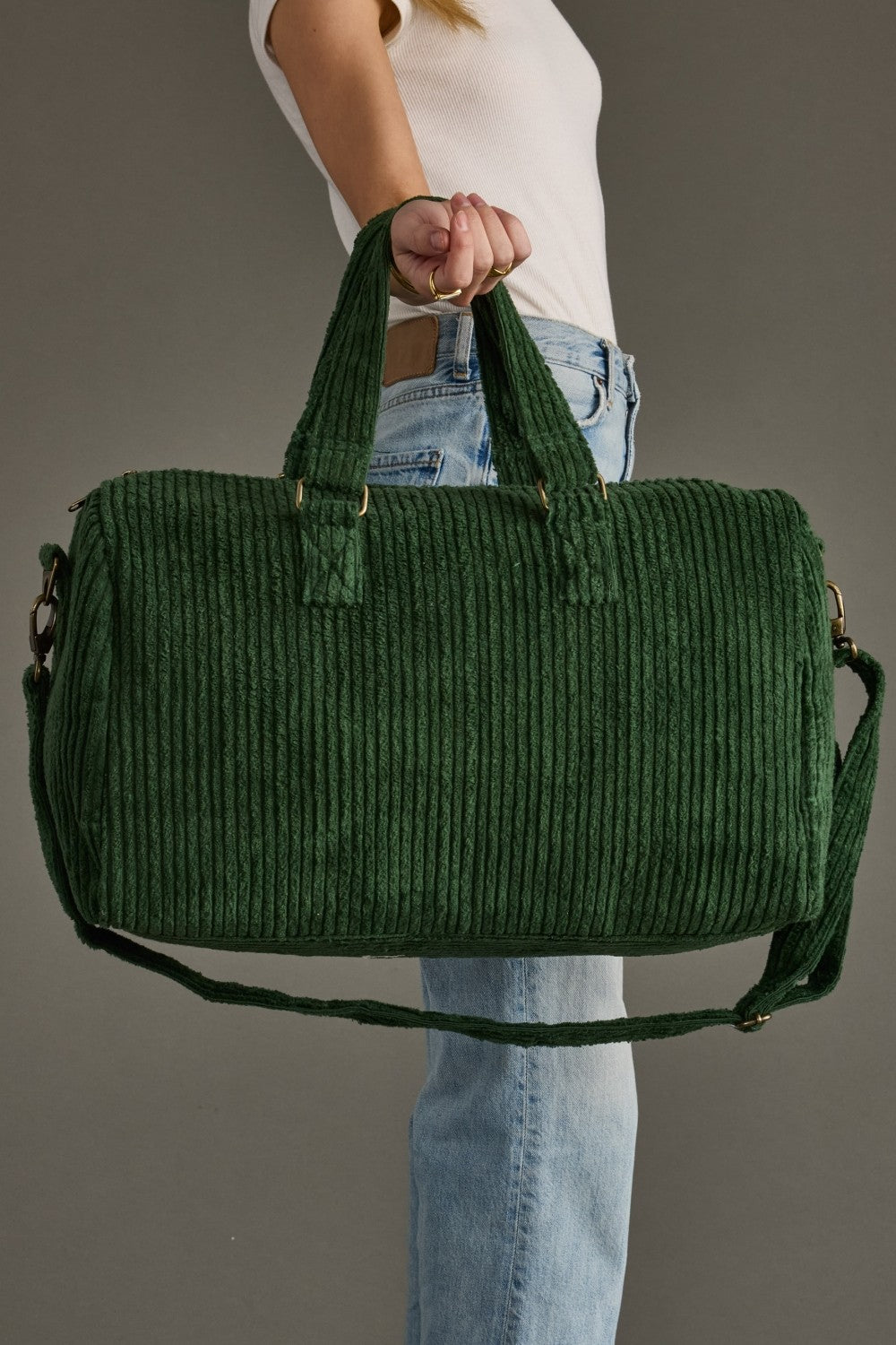 Dark Green Corduroy Duffel