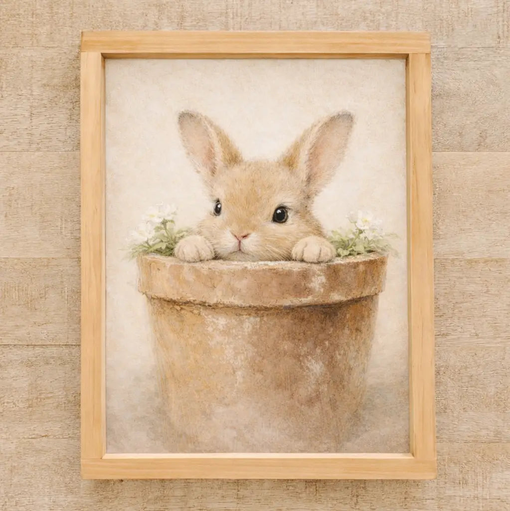 Peeping Bunny in Pot