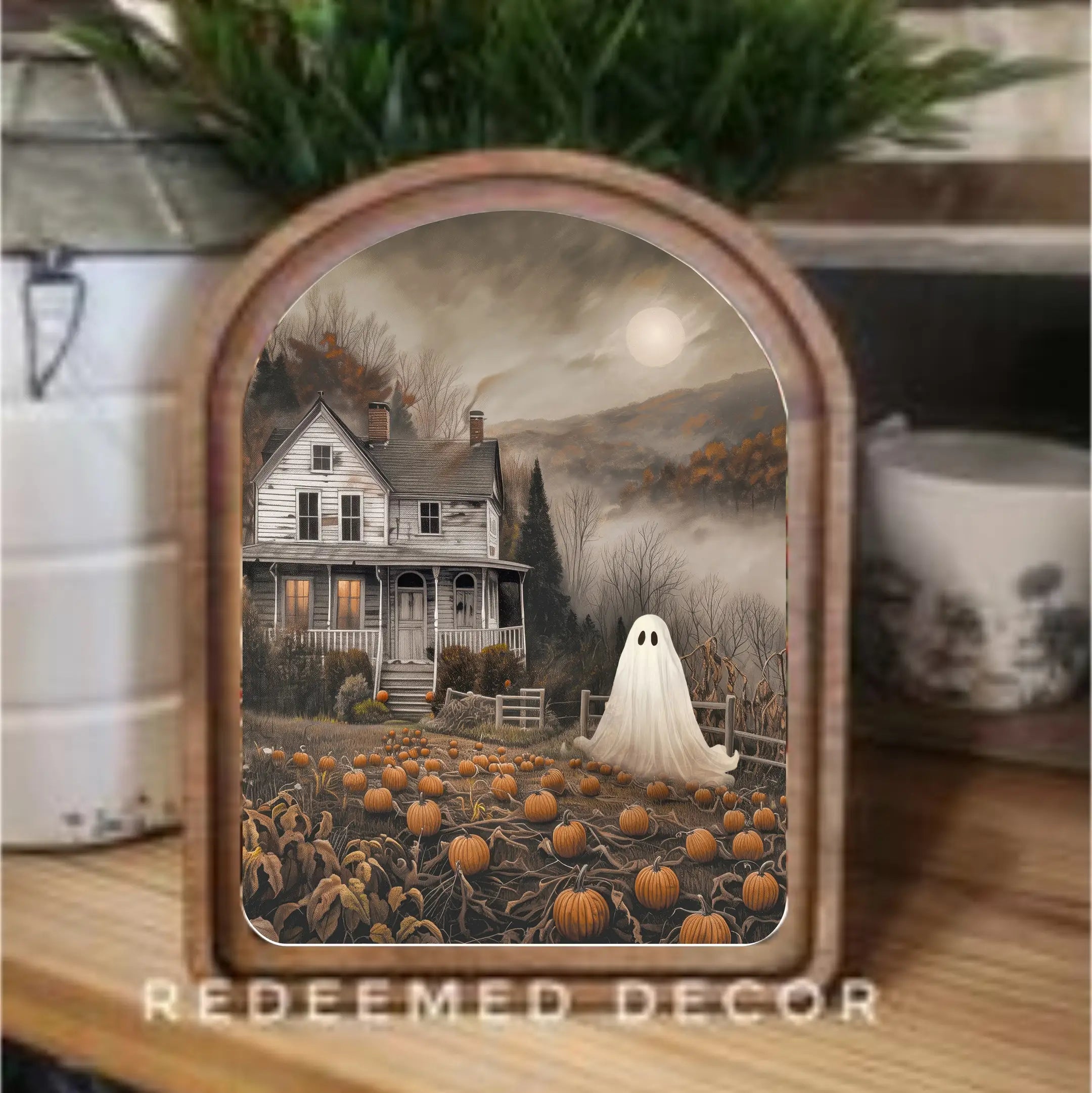 Fall/Halloween Arch Top Framed Art