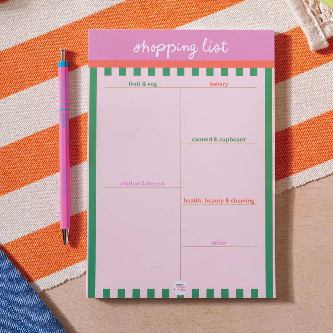 Weekly Shopping List Pad Cabana Stripe