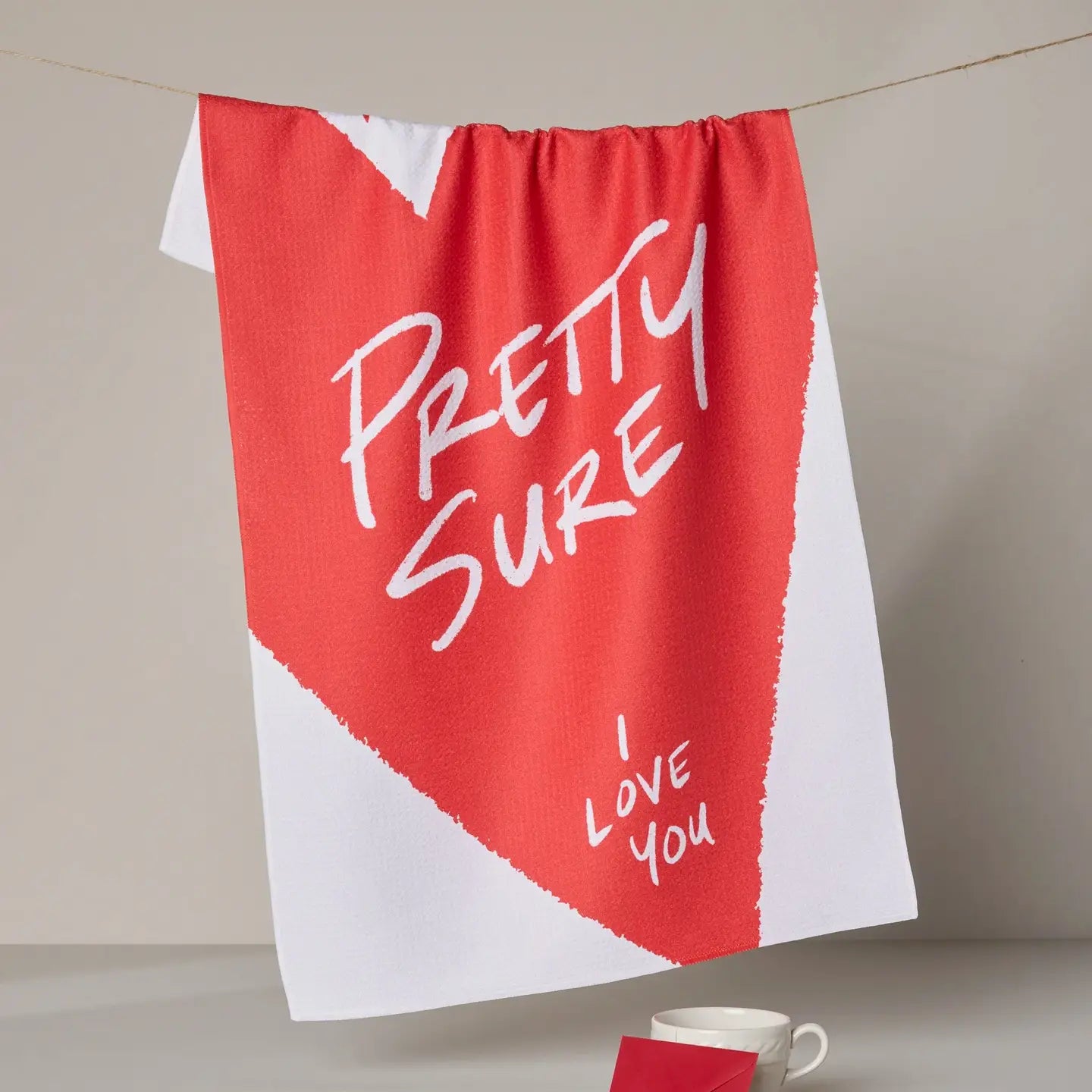 Valentine's Day Geometry Tea Towel