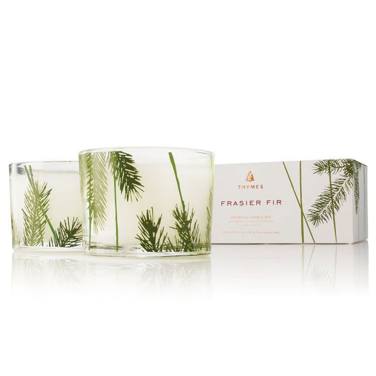Frasier Fir Poured Candle Set Pine Needle Design