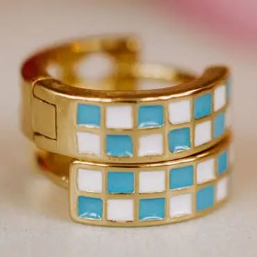 Blue & White Checkered Hoops
