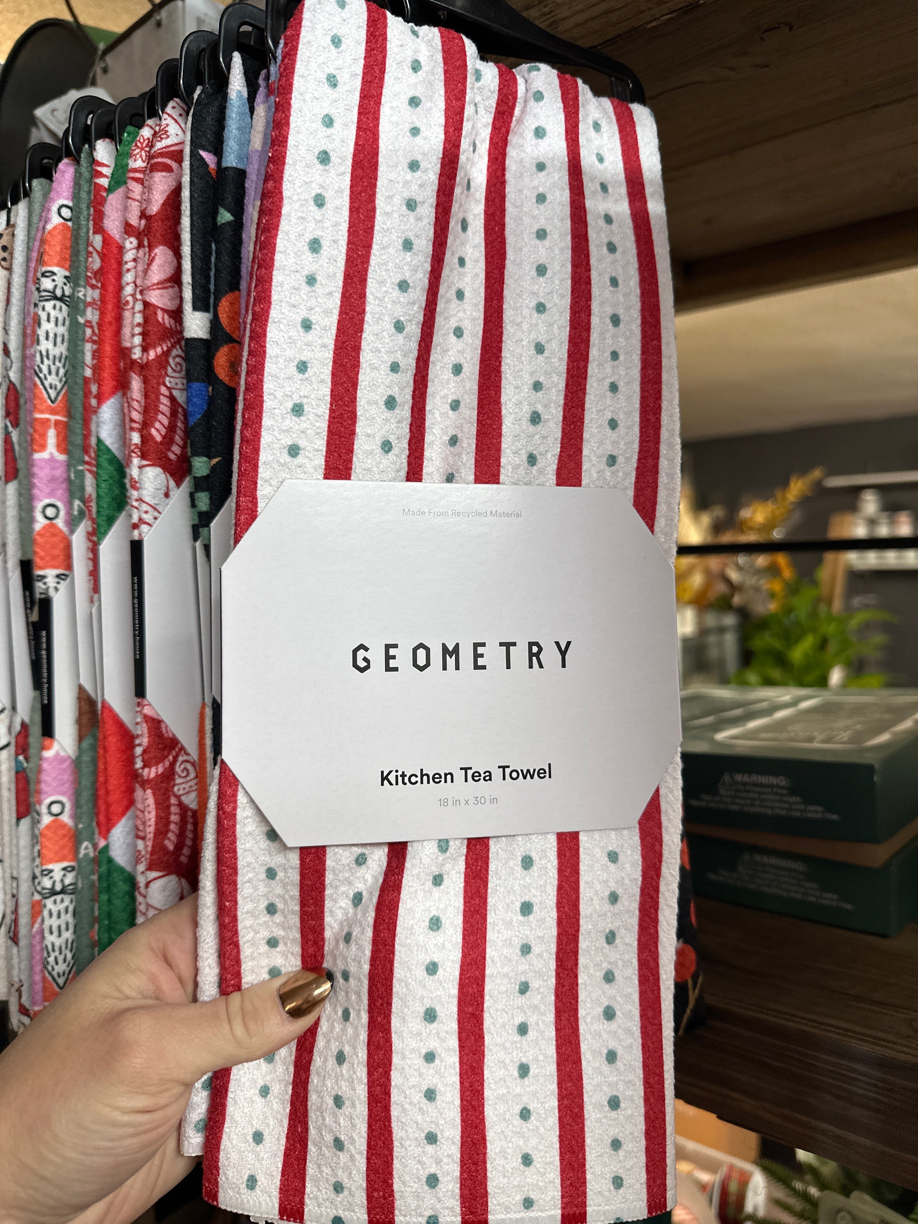 Christmas Geometry Tea Towel