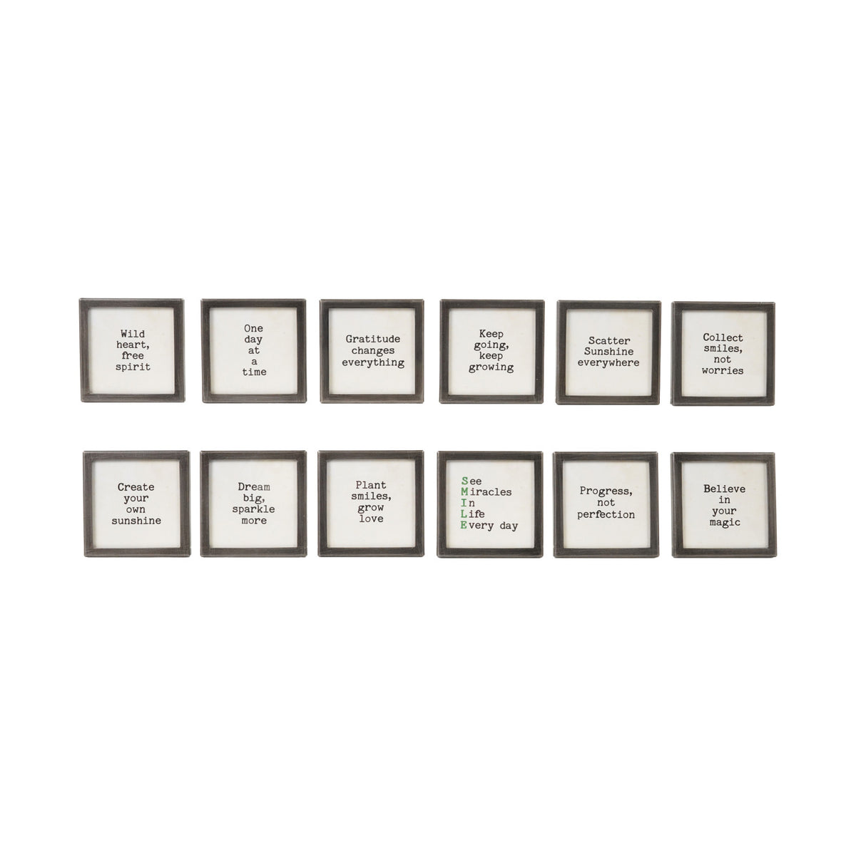 Metal & Glass Framed Magnet with Saying