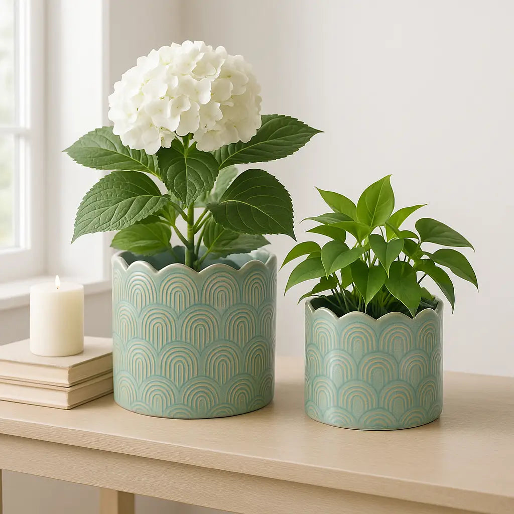 Ceramic Garden Planter Sage Green