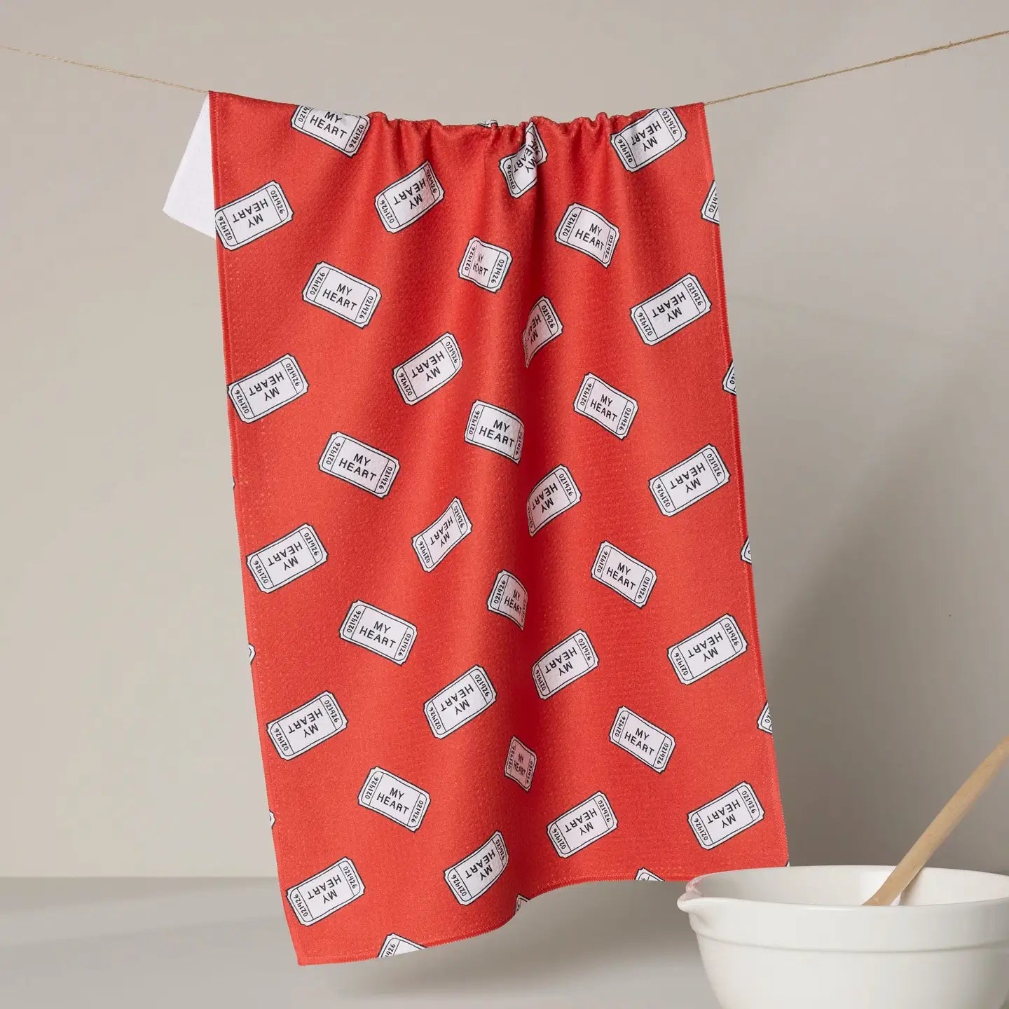 Valentine's Day Geometry Tea Towel