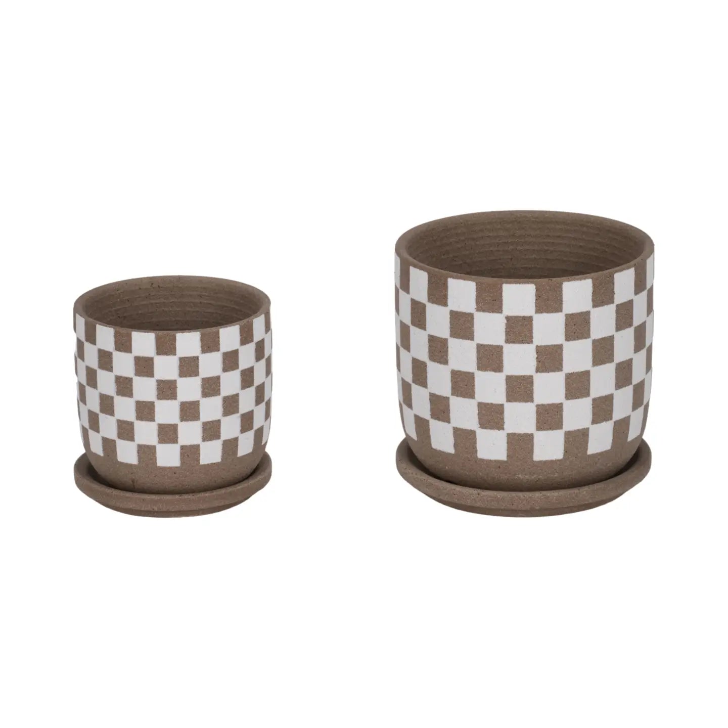 Ceramic Garden Saucer Planters Brown