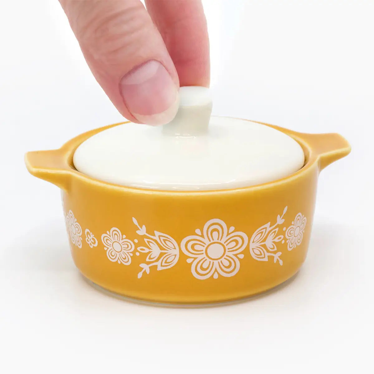 Pyrex-Inspired Casserole Ceramic Trinket Box