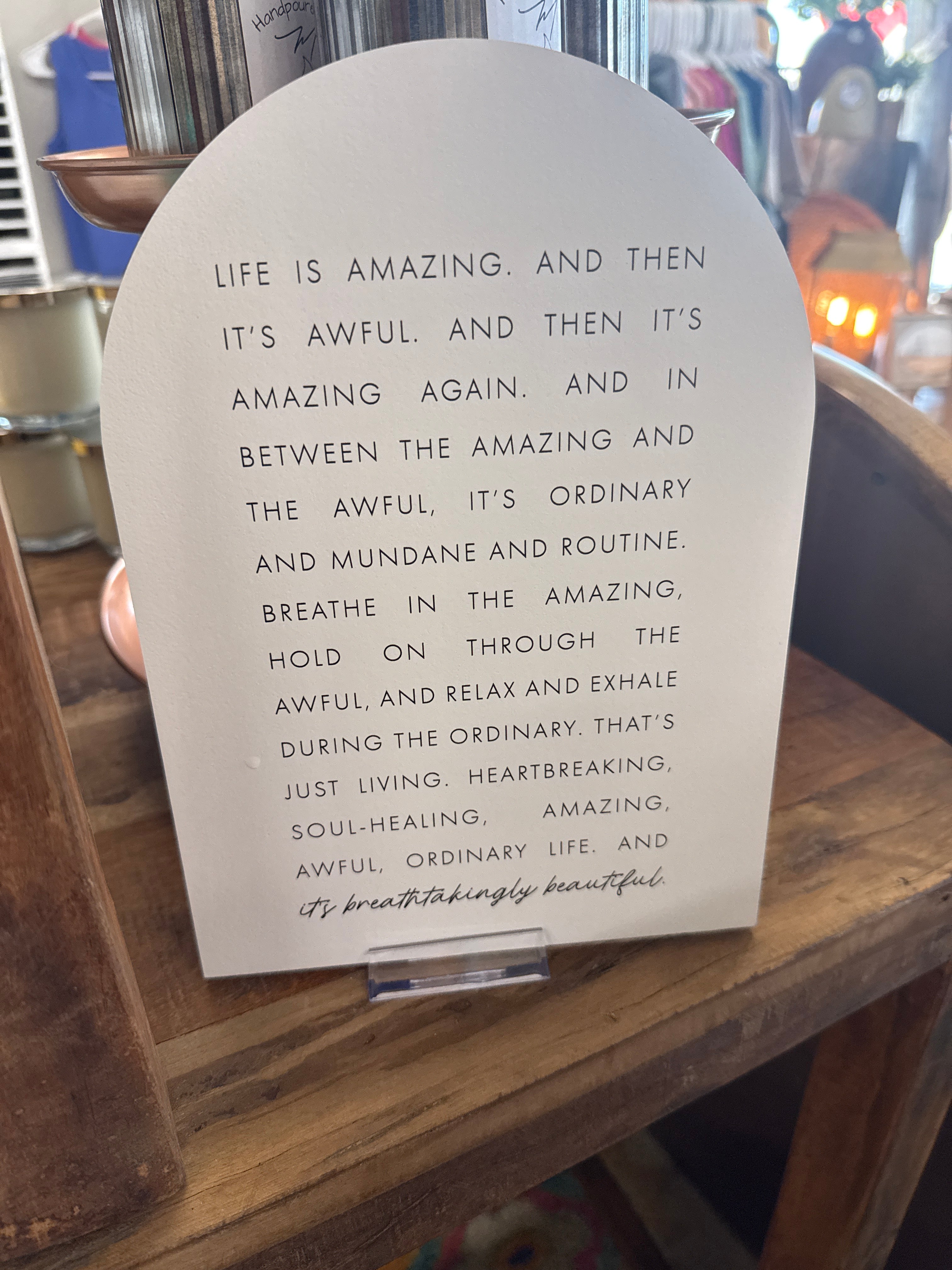 Life is Amazing Arch Decor