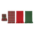 Woven Cotton Waffle Weave Tea Towels with Ruffle