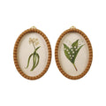 Framed Glass Wall Decor with Gold Ring Hanger