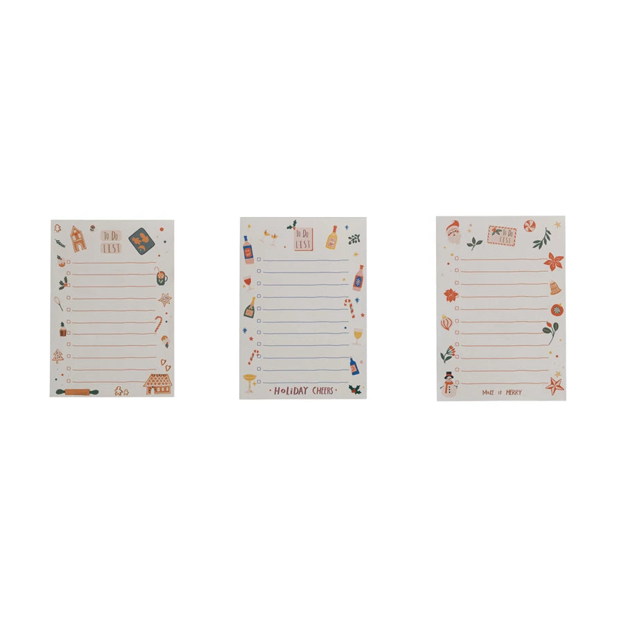 Handmade To-Do List Notepad with Holiday Pattern