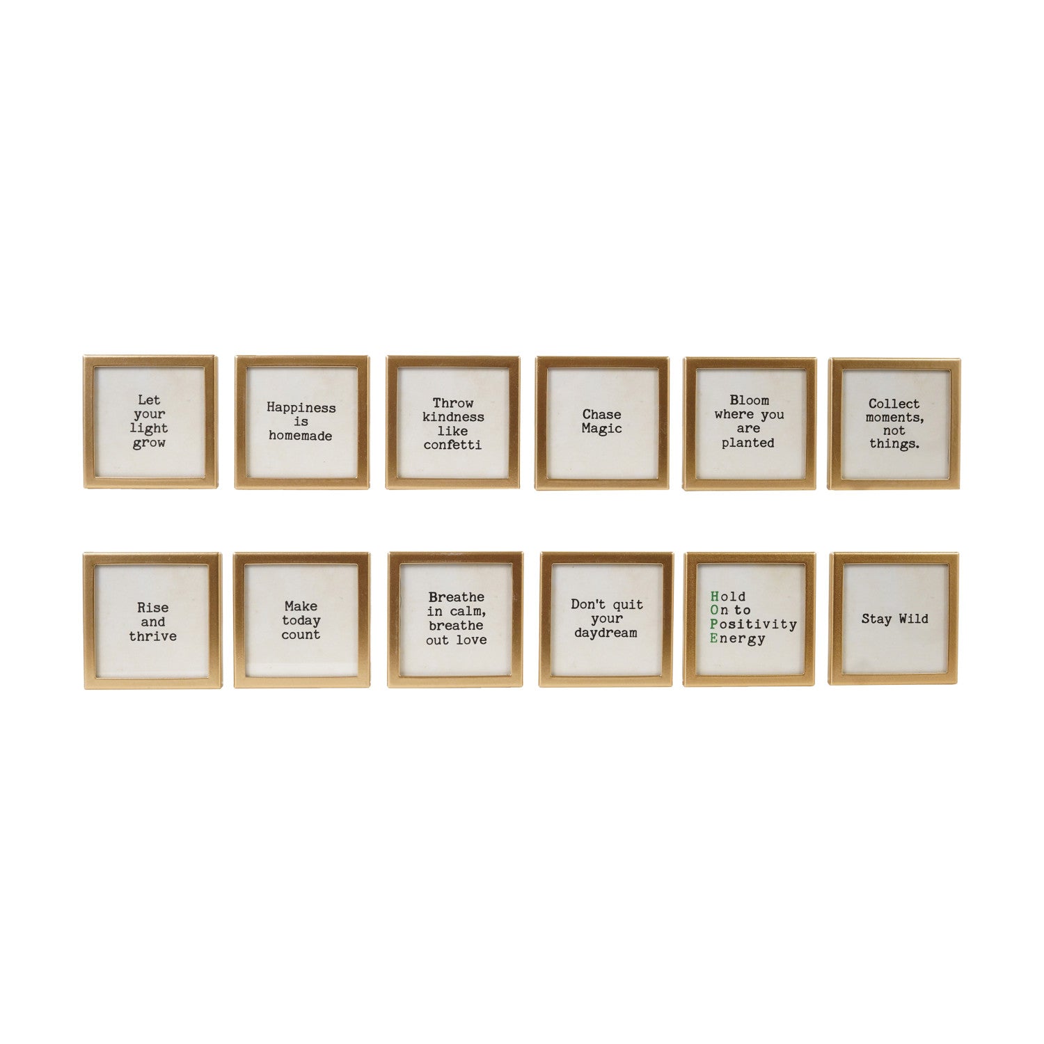 Metal & Glass Framed Magnet with Saying