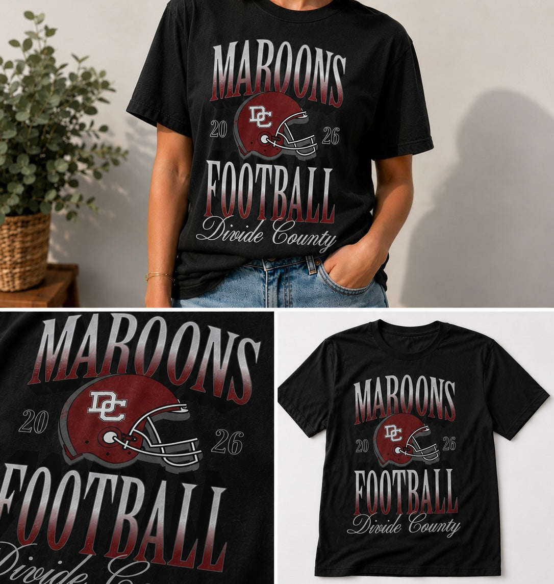 DC Maroons Football Top with Ombre Words
