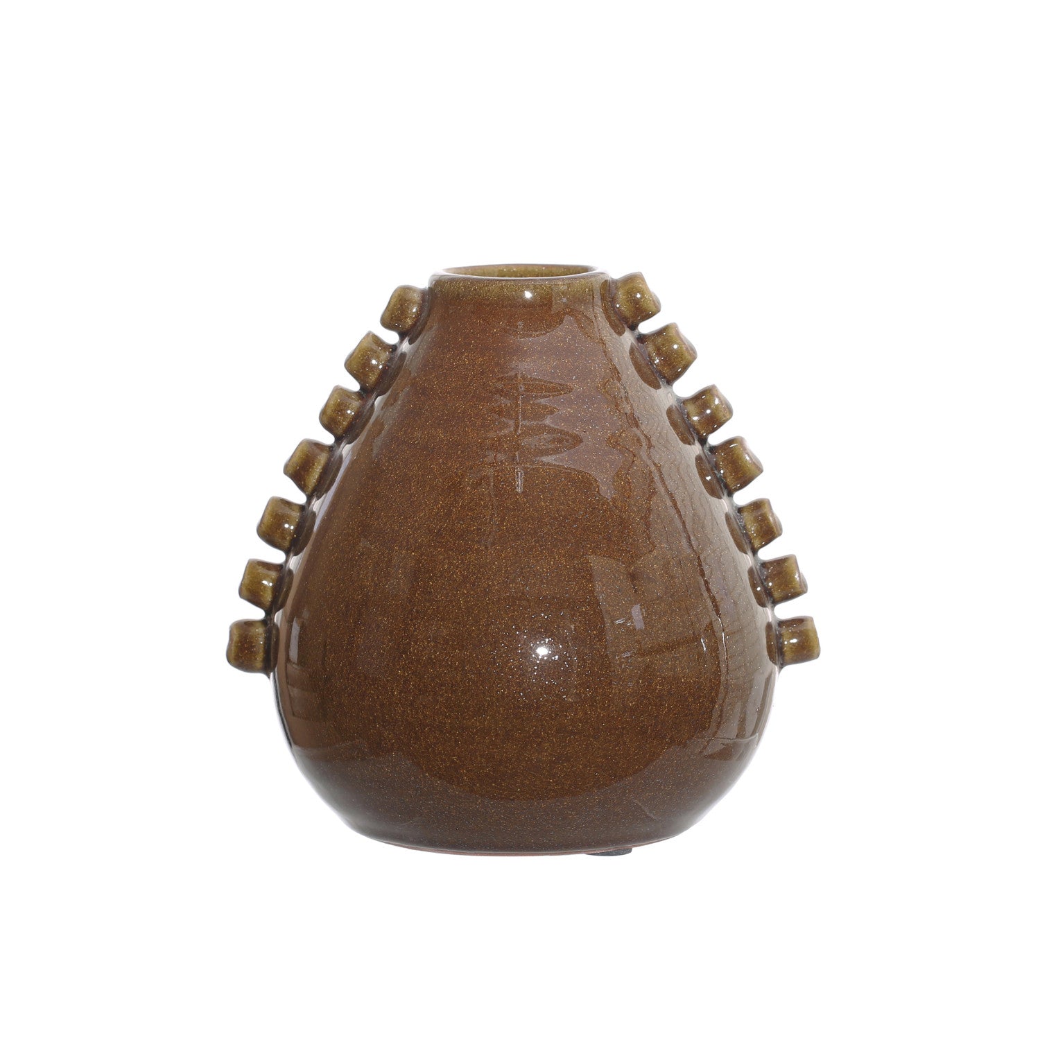 Brown Vase with Hobnails