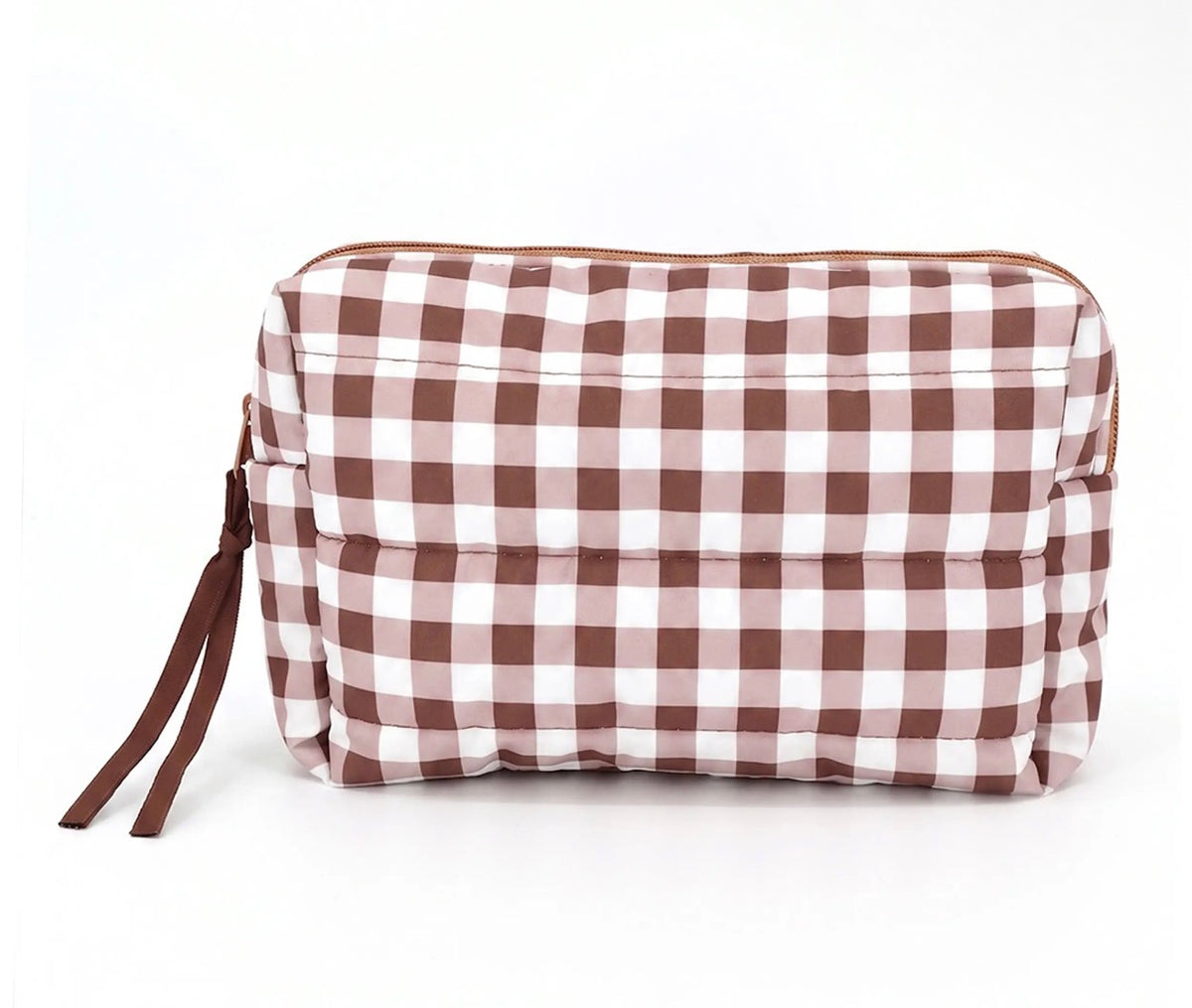 Gingham Quilted Puffer Bag