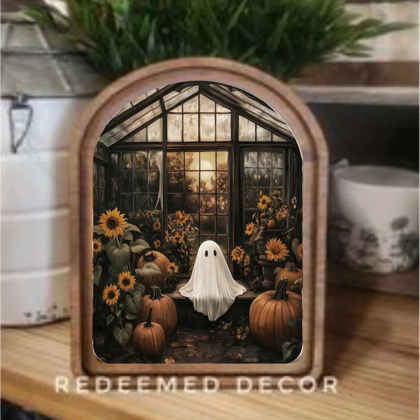 Fall/Halloween Arch Top Framed Art