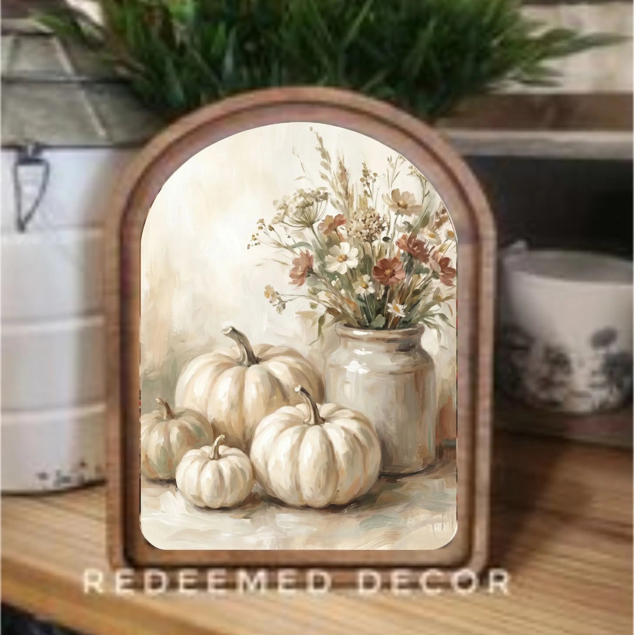 Fall/Halloween Arch Top Framed Art