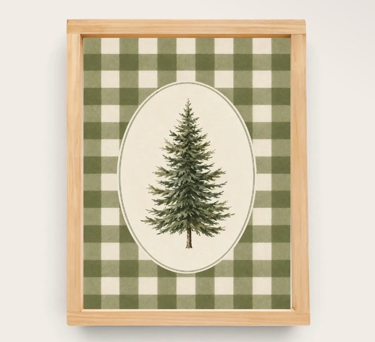 Gingham Evergreen Wall Art