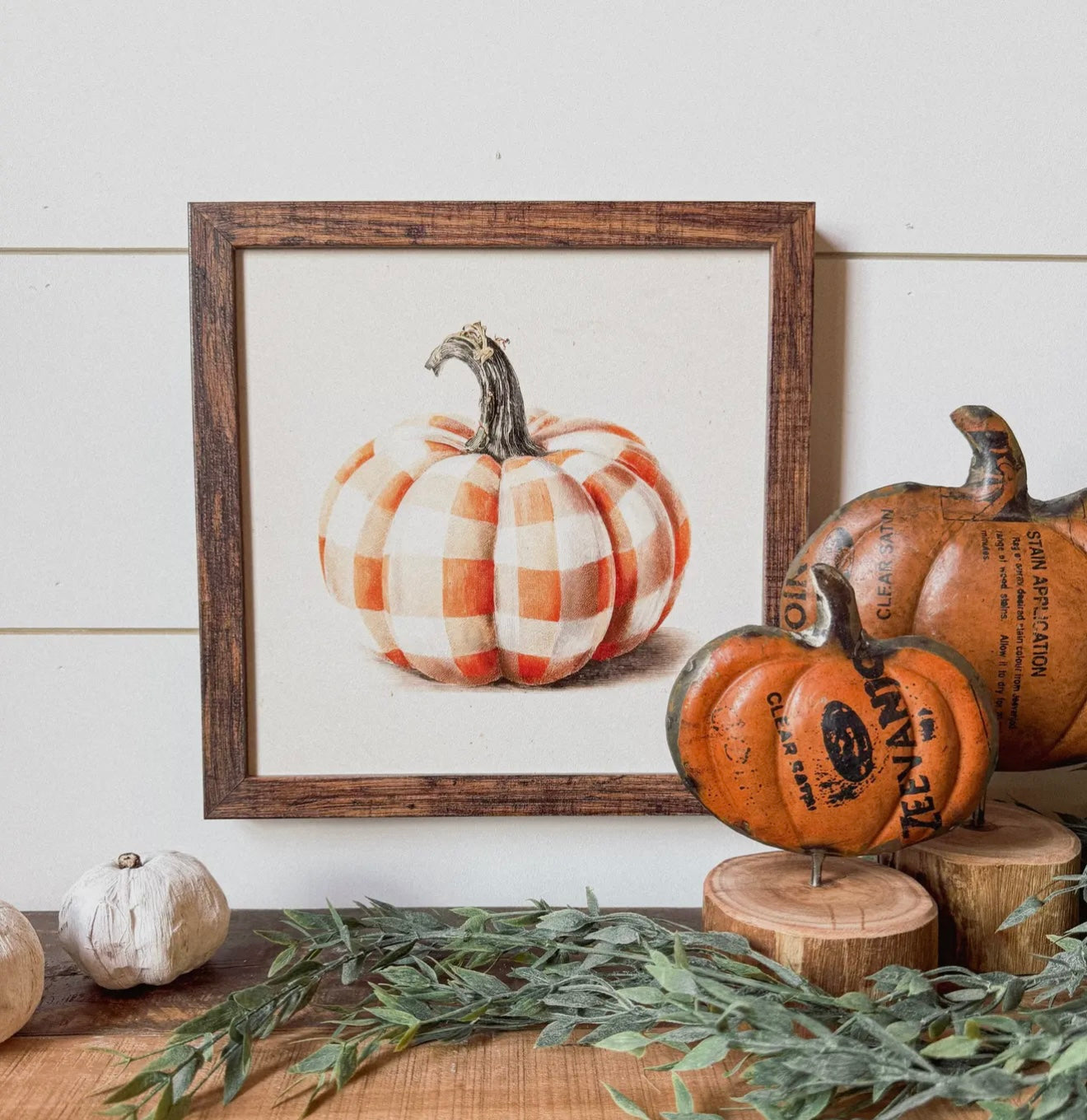 Vintage Plaid Pumpkin
