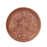 Enameled Metal Tray with Embossed Snowflakes