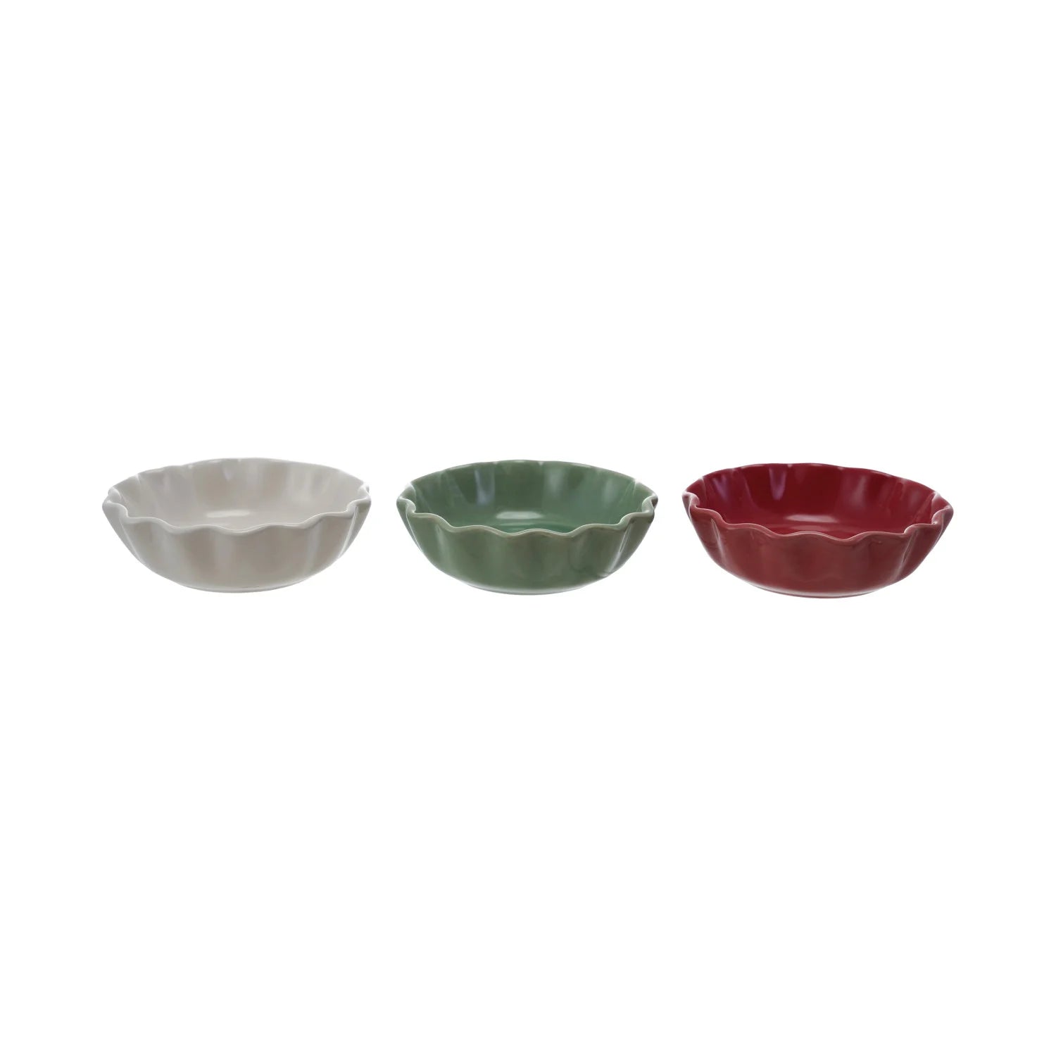 Round Stoneware Scalloped Bowl