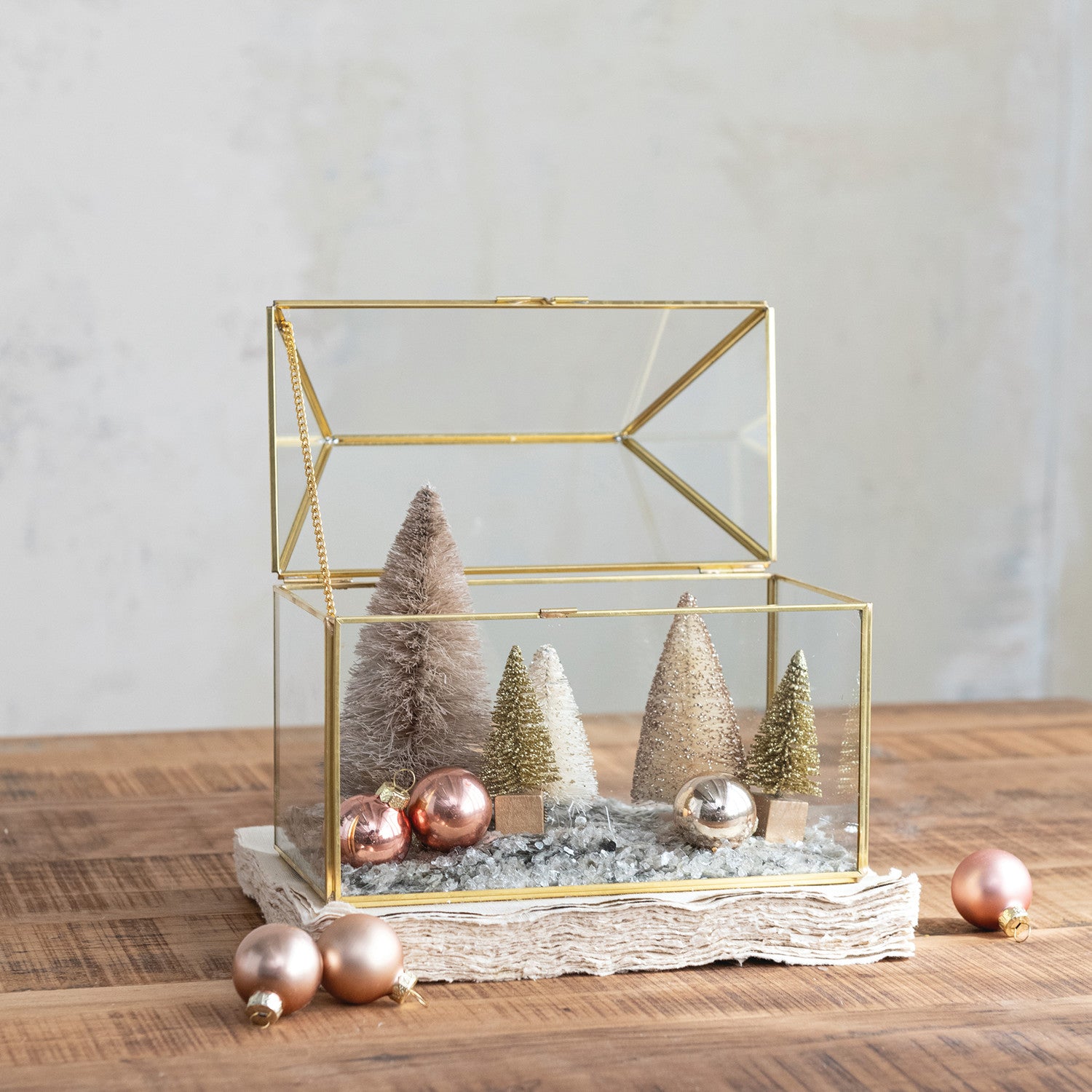 Decorative Metal & Glass House Shaped Display Box