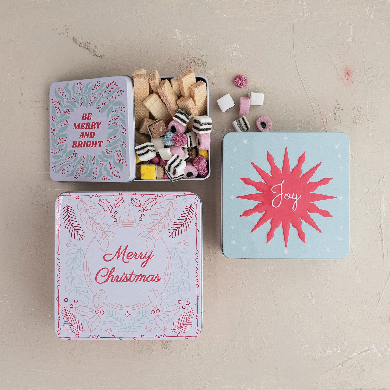 Embossed Tin with Lid & Design