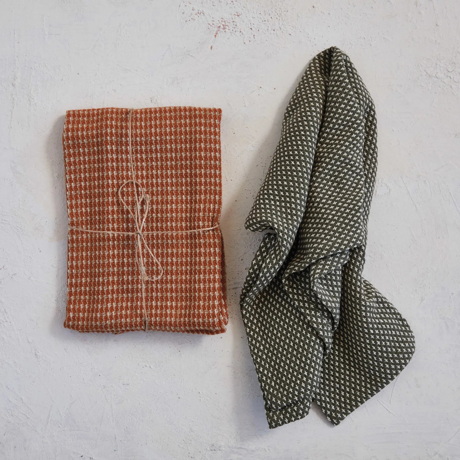 Woven Cotton Dobby Tea Towels