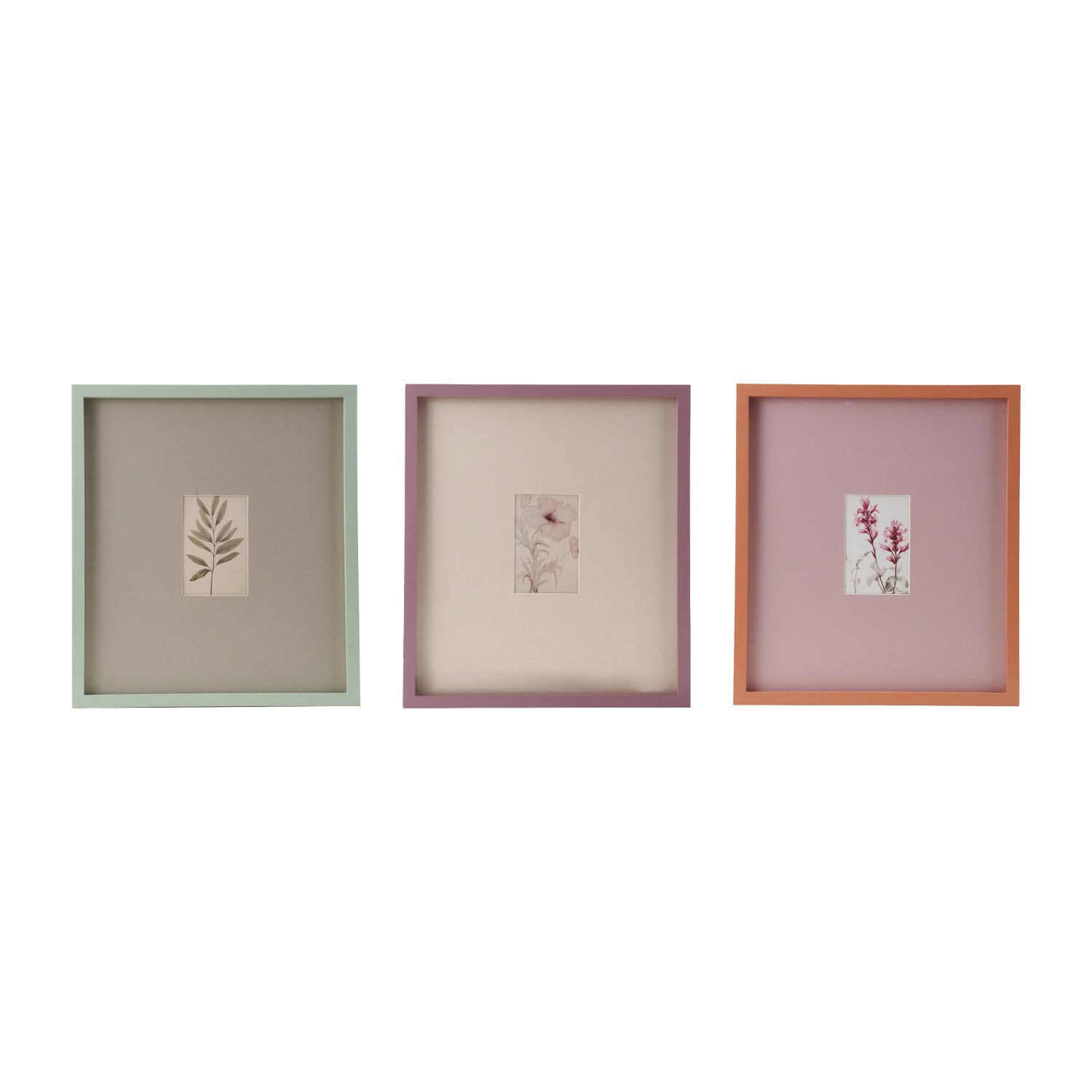 Wood Framed Glass Photo Frame w/ Oversized Mat