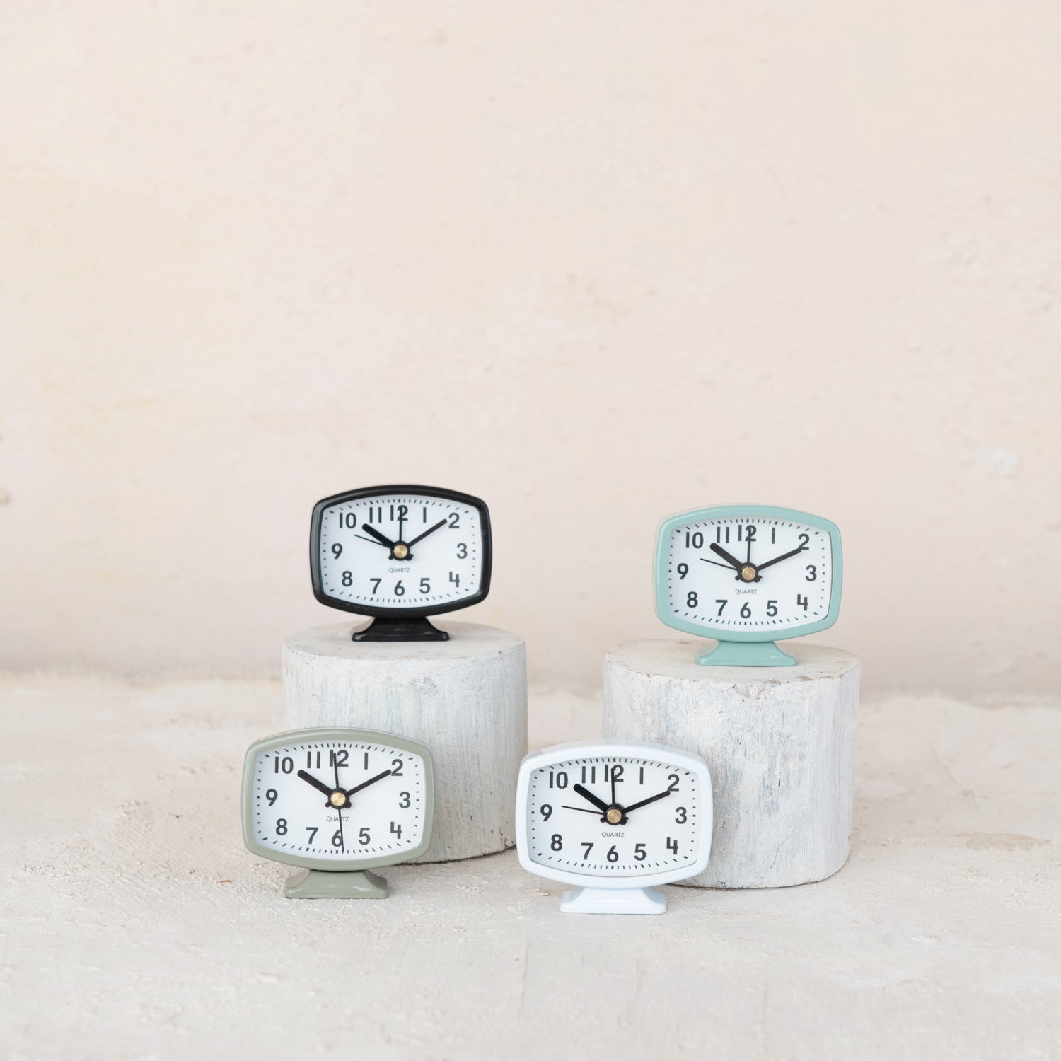 Metal Footed Alarm Clock, 4 Colors (Battery Included)