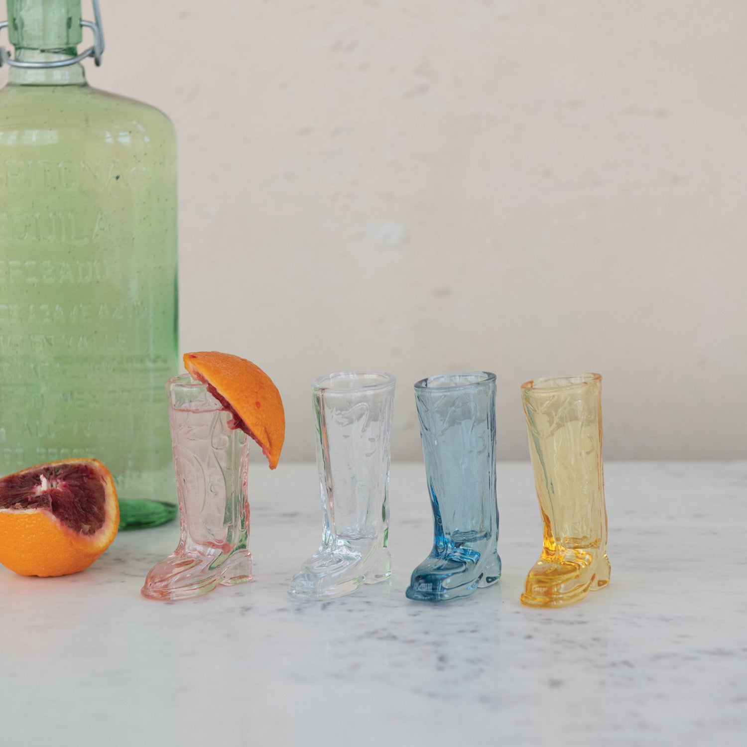 Glass Cowboy Boot Shaped Mini Vase