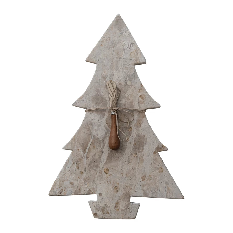 Marble Board with Canape Knife, Set of 2 Tied with Jute