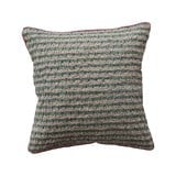 Square Woven Cotton Printed Smocked Striped Pillow