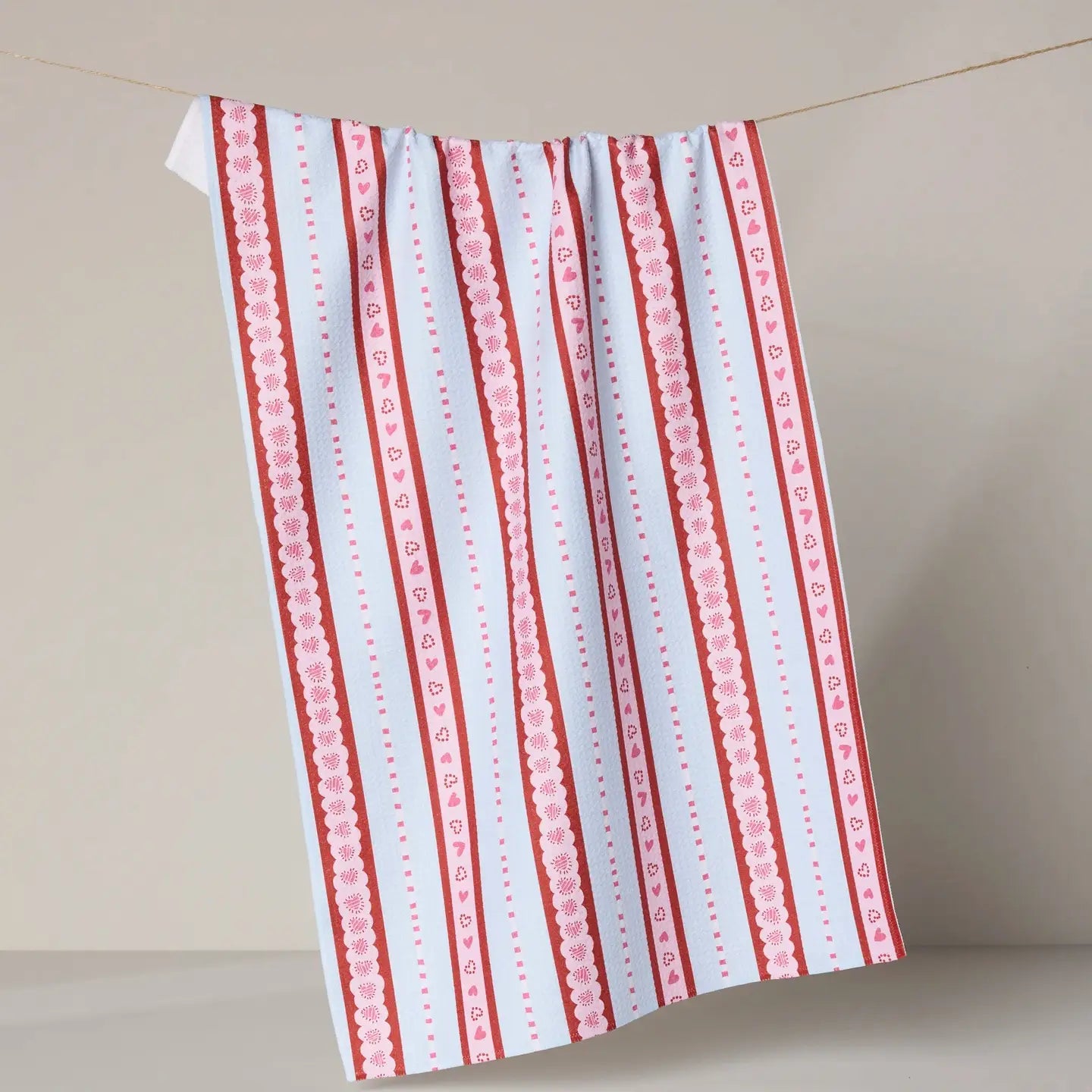 Valentine's Day Geometry Tea Towel