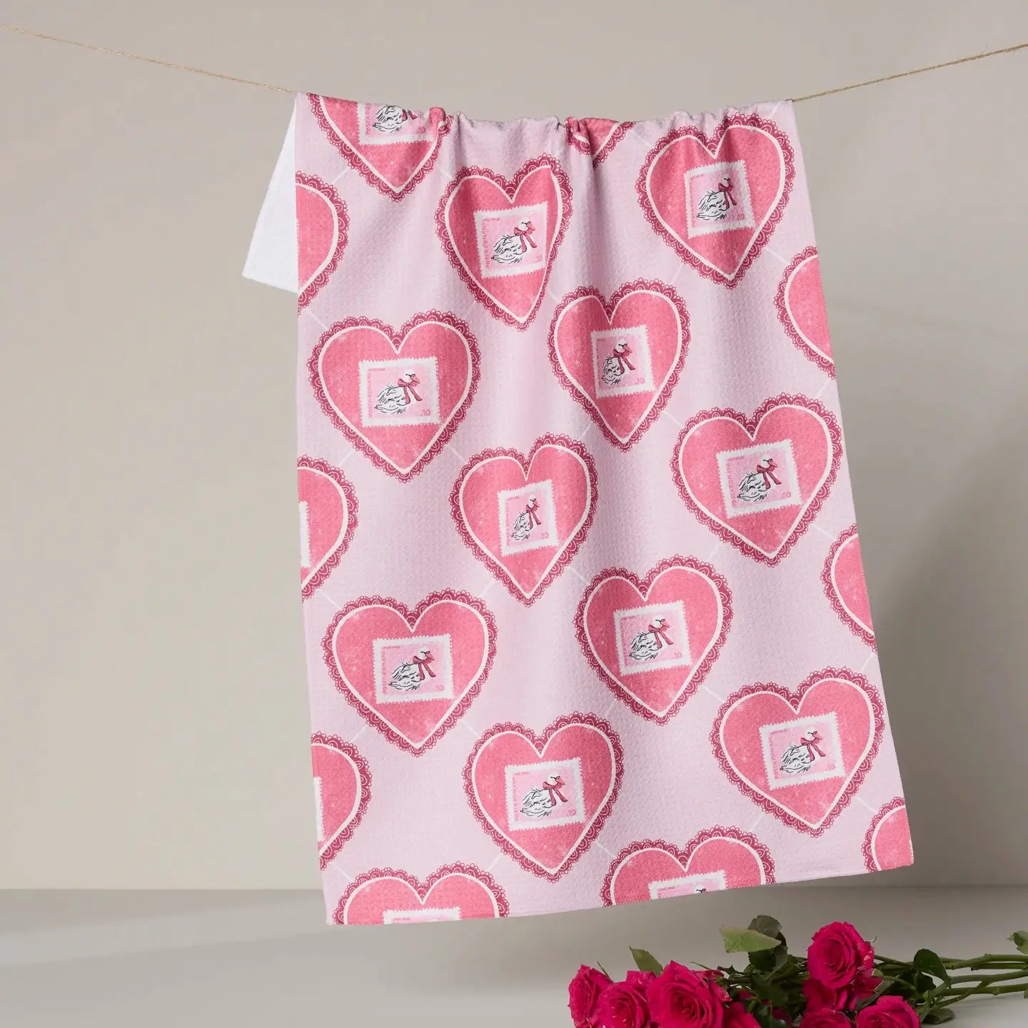 Valentine's Day Geometry Tea Towel