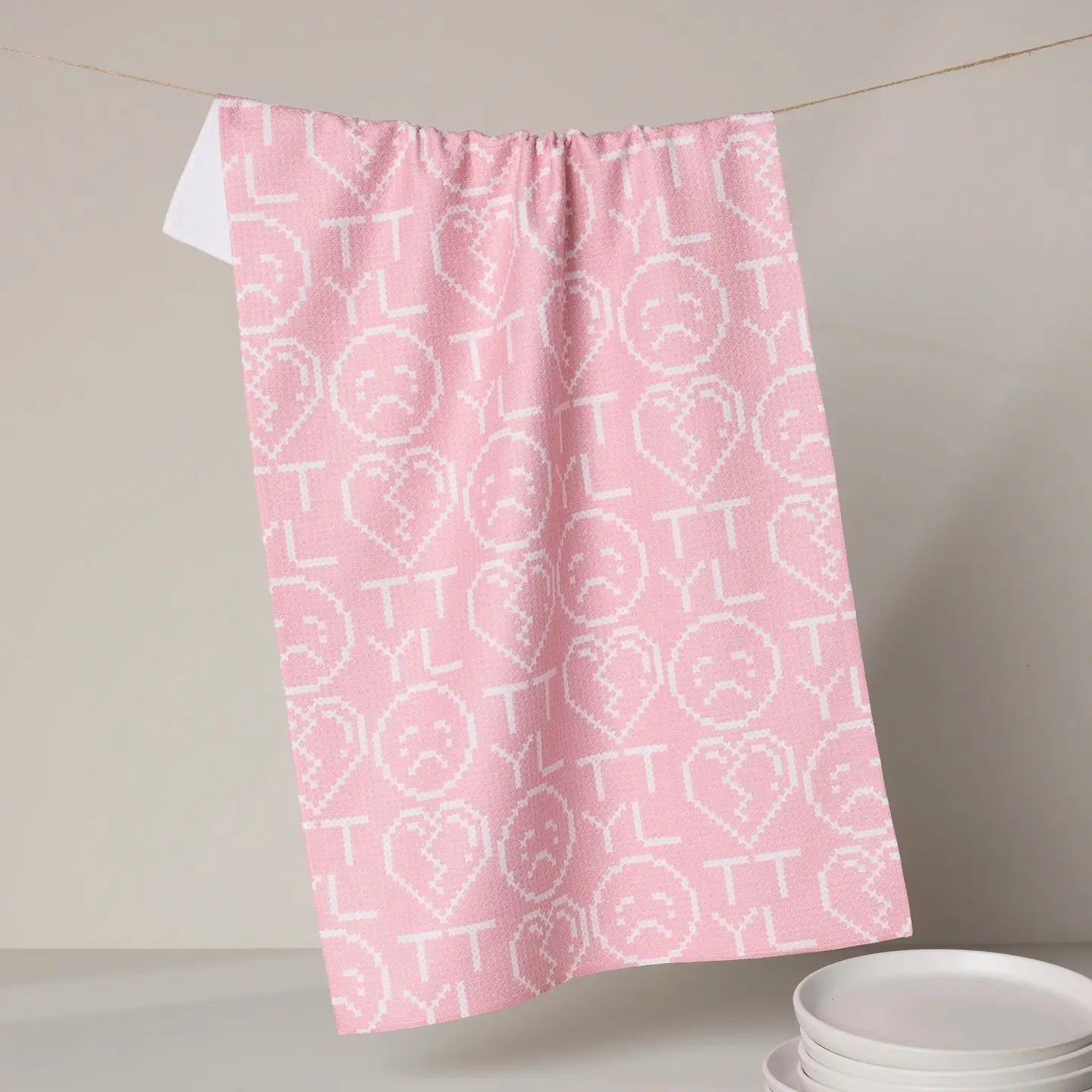 Valentine's Day Geometry Tea Towel