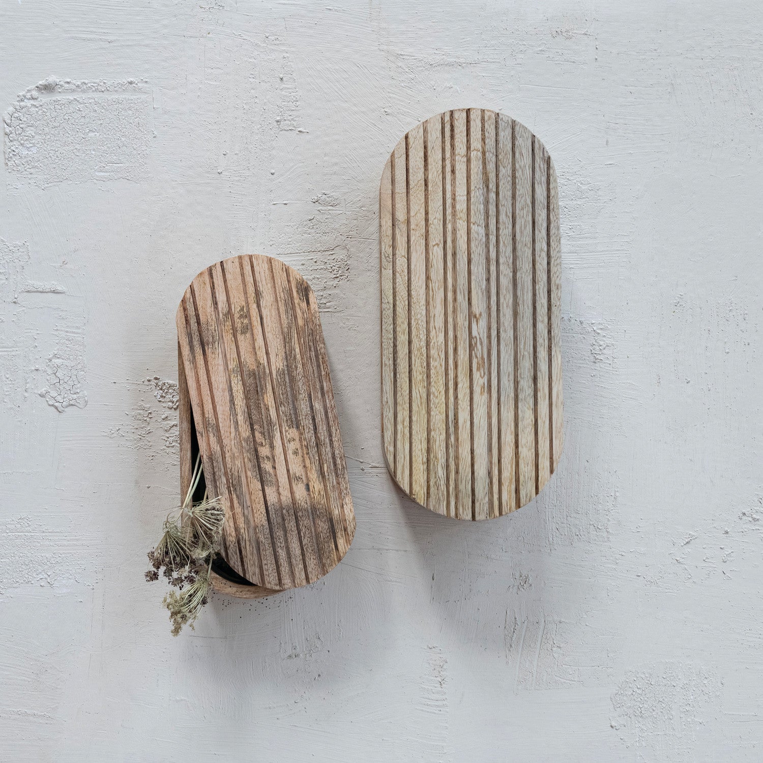 Hand-Carved Mango Wood Boxes with Lids