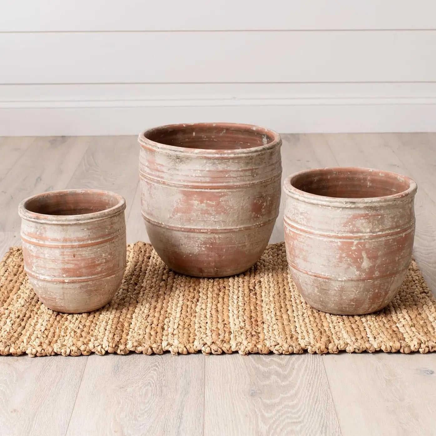 Weathered Terra Cotta Finish Planter