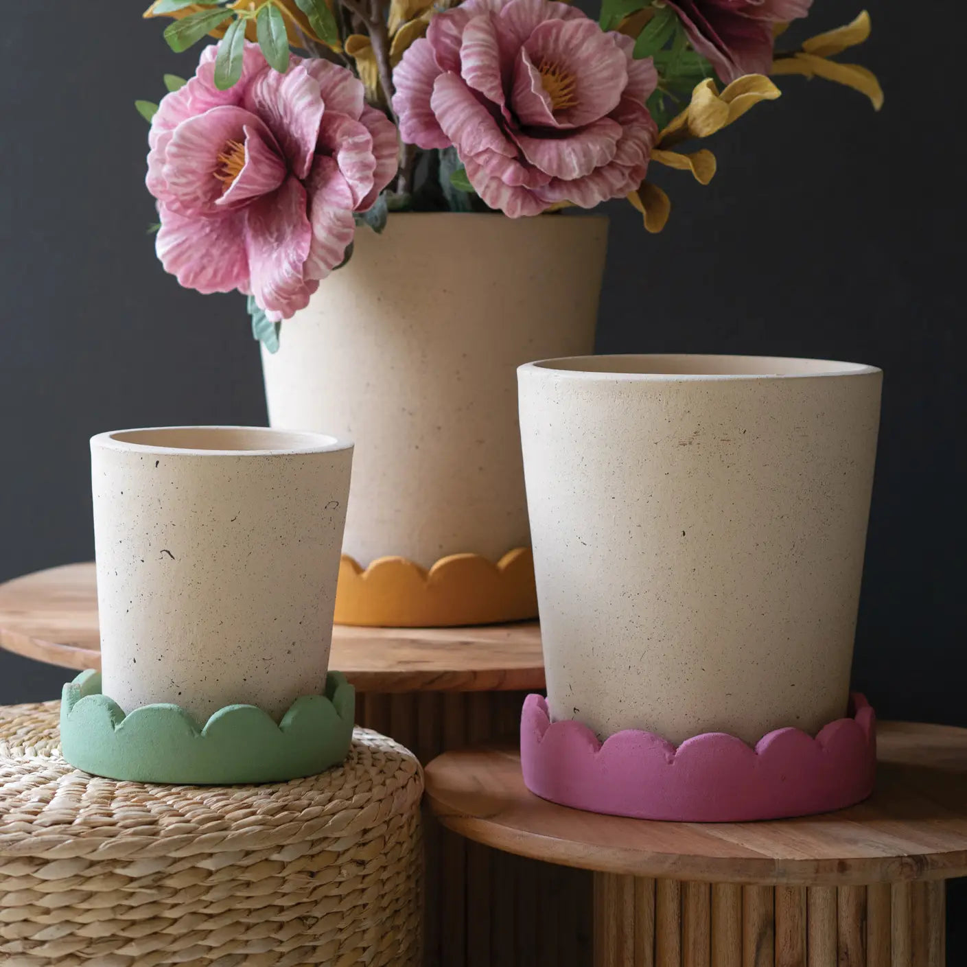 Scalloped Clay Planters