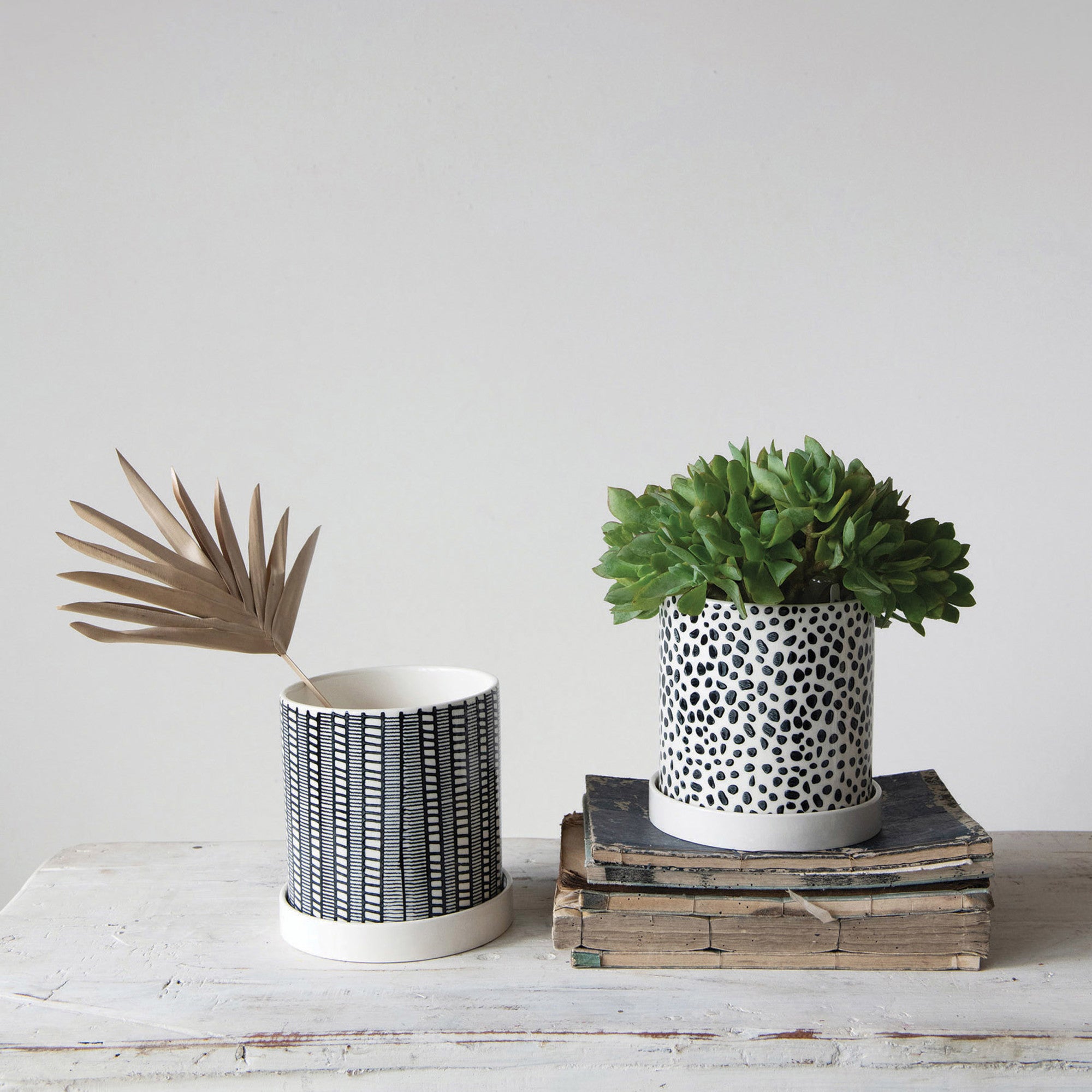 Black and White Planter