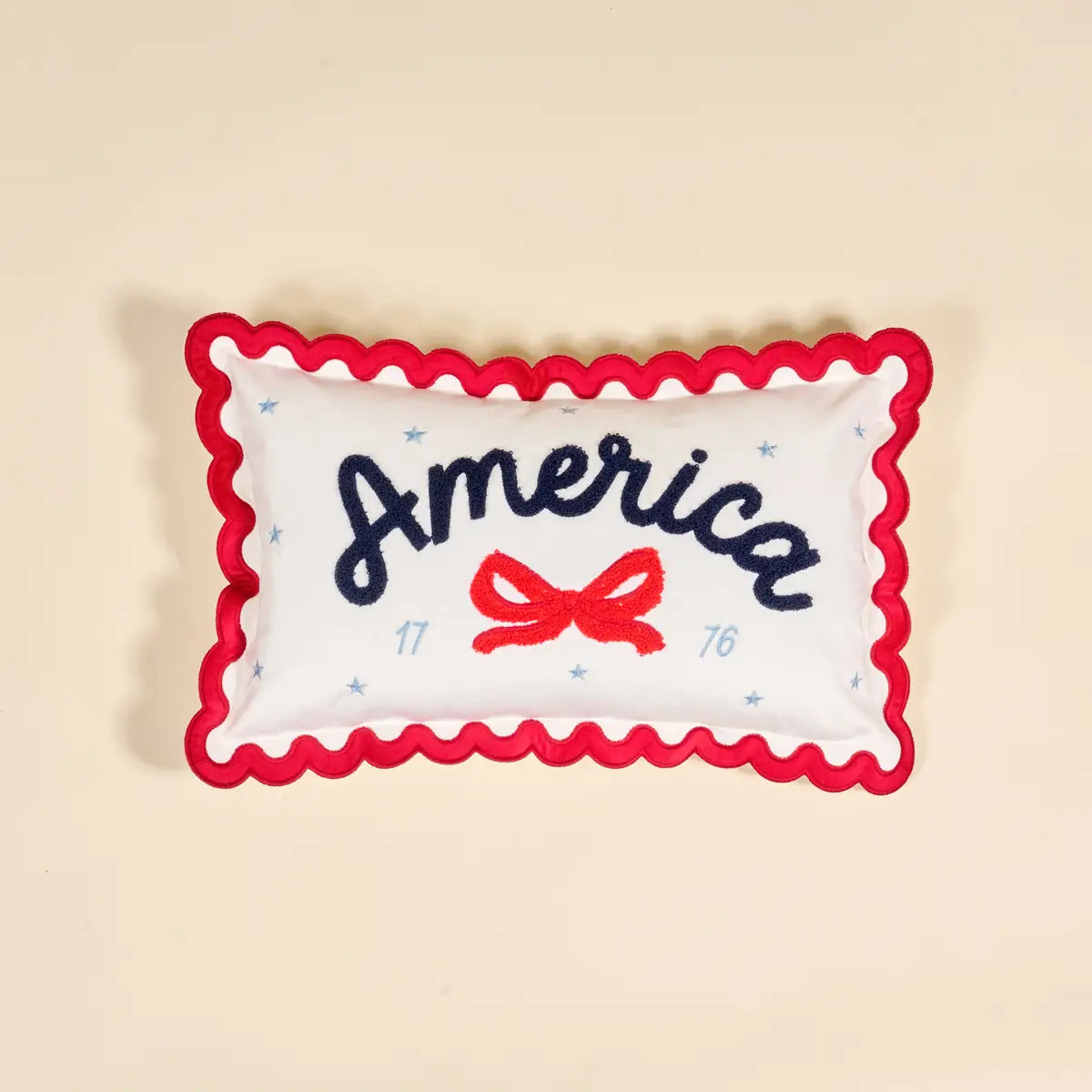 Scalloped Rectangle Throw Pillow–America