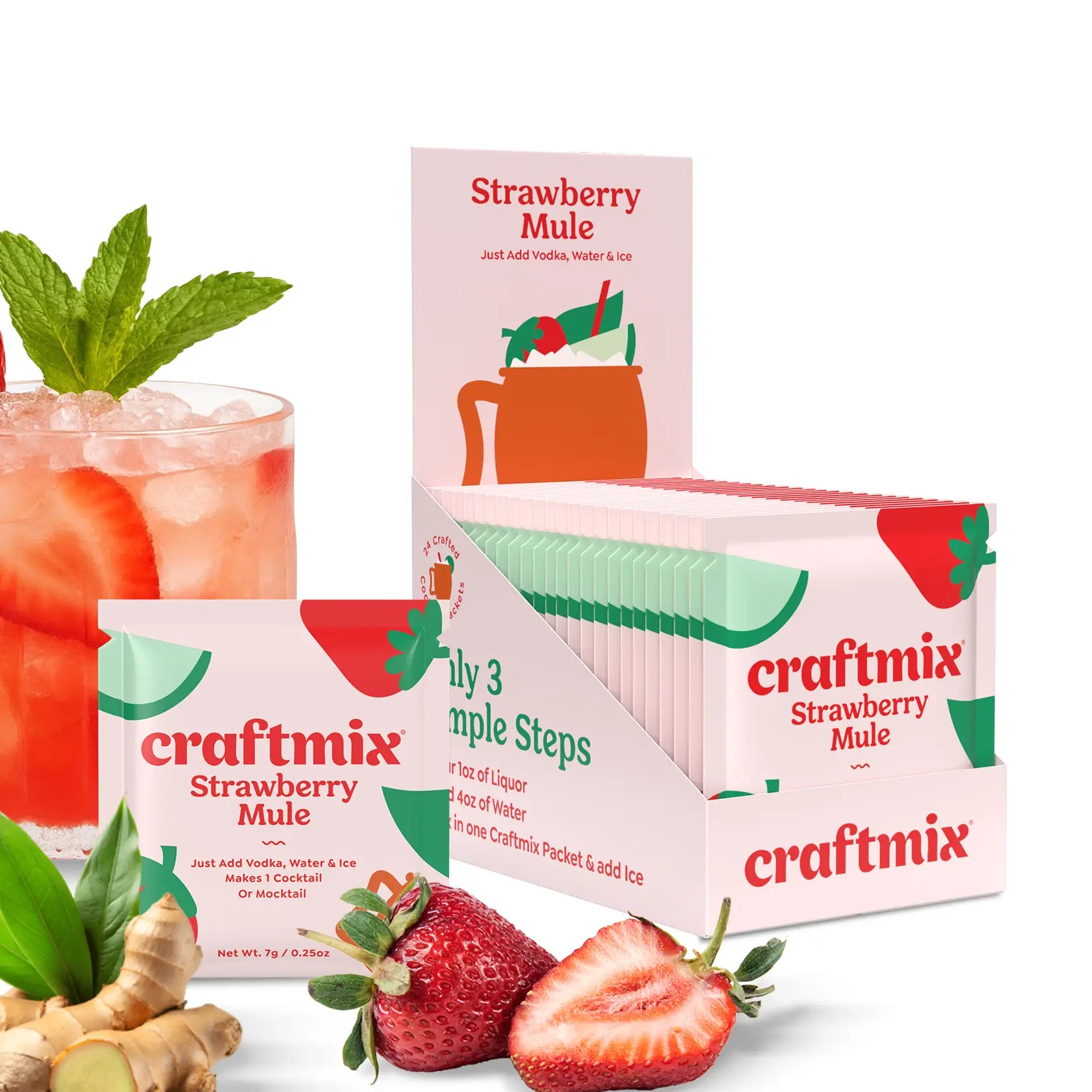 Strawberry Mule Cocktail / Mocktail Mixer