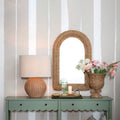 Hand-Woven Rattan Urn with Bow