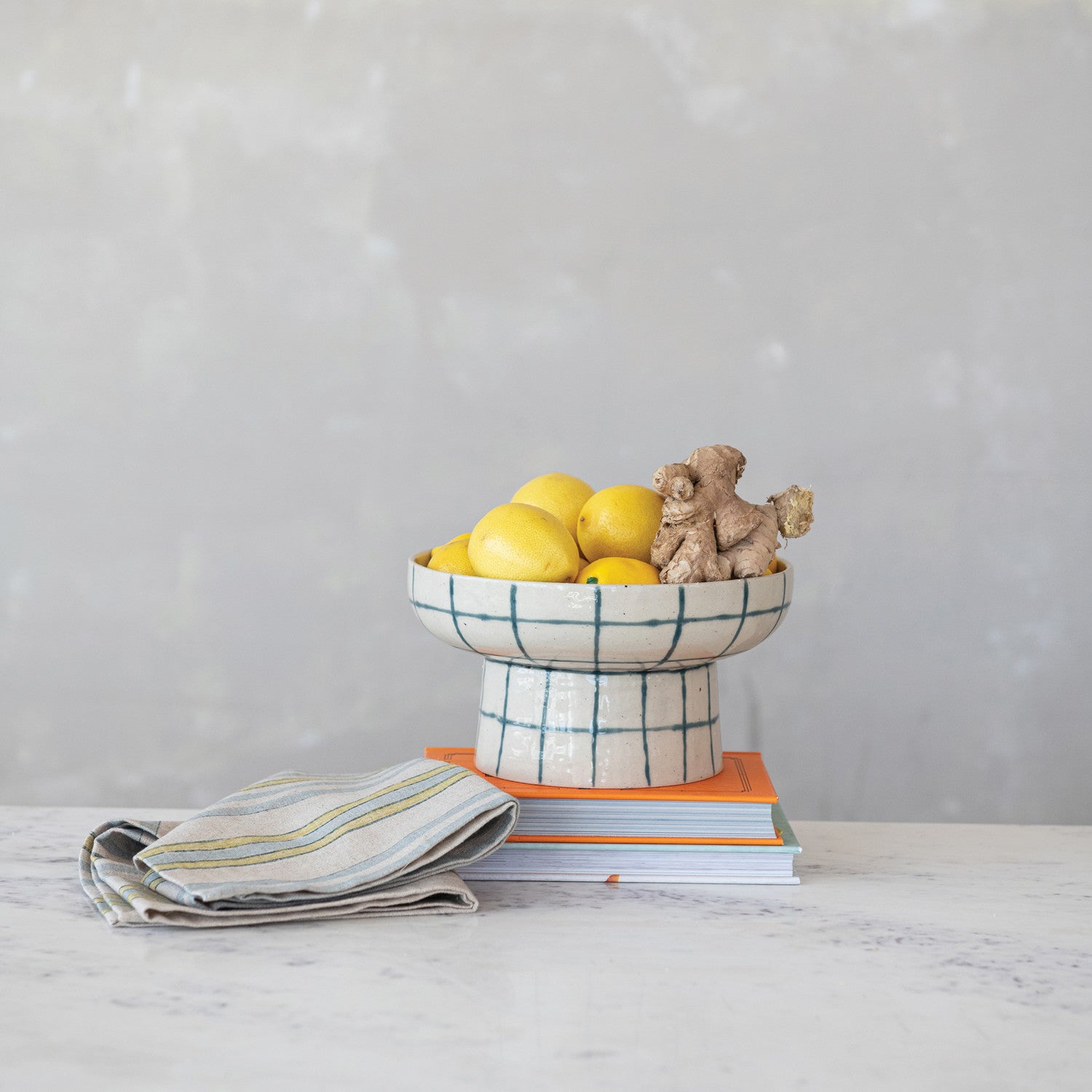 Stoneware Pedestal Bowl