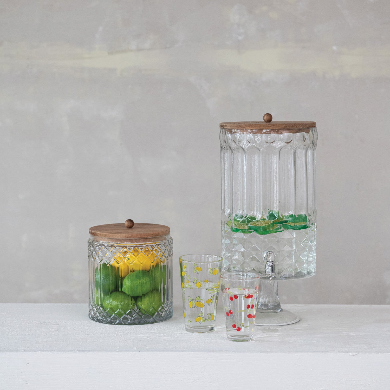 Glass Footed Beverage Dispenser